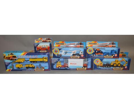 6 Matchbox models from the 'SuperKings' range, all in window box packaging, including K-15 Bus in 'Milky Bar' livery  and K-1