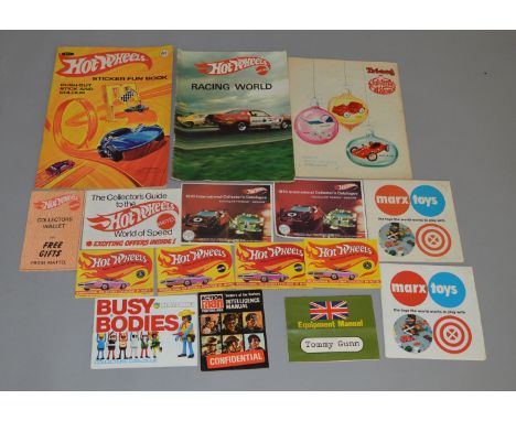 A mixed group of vintage Toy Catalogues, Leaflets and other toy related literature including a Tri-ang Christmas Catalogue (1