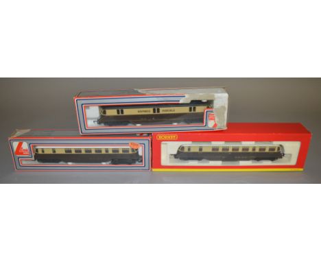 OO Gauge. 3 GWR Railcars, Hornby R2524A DCC Ready Railcar No. 24 and two by Lima, 205132 MWG Railcar No. 22 and 205144 'Expre
