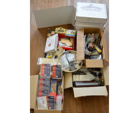 A very good quantity of model railway related accessories (various different  gauges) including track, buildings, rolling sto