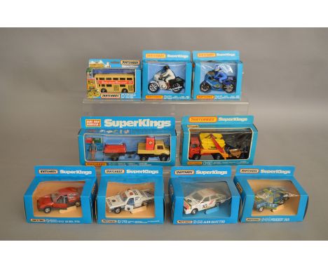 9 Matchbox models from the 'SuperKings' range, all in window box packaging, including K-30 Unimog and Compressor  and K-81 Su