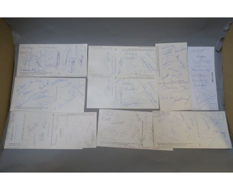 Footballers signatures inc Southampton v Newcaste Utd 14 4 1973, inc Malcolm MacDonald, Keith Burkinshaw, David Craig, Newcas