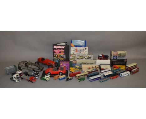 9 boxed models by Corgi and others including a Beatles Bedford CA Van and a number of Military Vehicles together with 28 unbo
