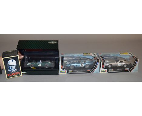 2 boxed Revell slot car models in 1:32 scale, a Shelby Cobra Daytona Coupe and a Jaguar 'E-type' RN '16' Le Mans 1964 togethe