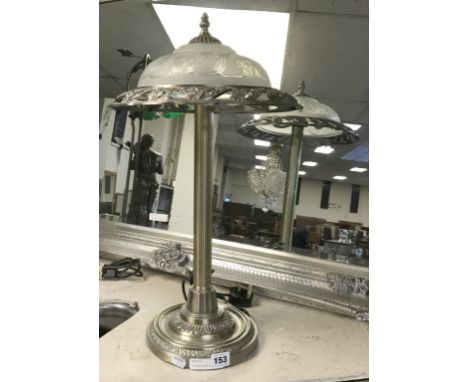 ART NOUVEAU STYLE BRASS COLUMN LAMP - 48 CMS (H)