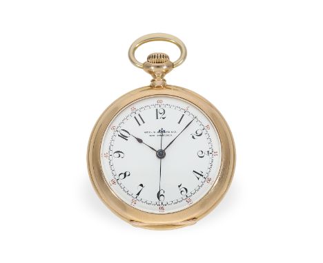 Taschenuhr: äußerst seltene Patek Philippe Beobachtungsuhr mit Zentralsekunde, Genf 1895: Ca. Ø48mm, ca. 87g, 18K Rotgold, Ge