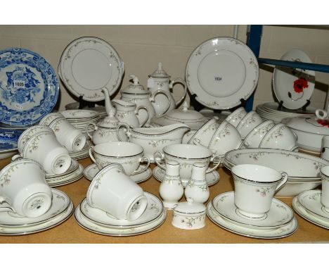 A ROYAL GRAFTON CAMILLE PATTERN DINNER SERVICE, including tea pot, coffee pot, milk, sugar, sauceboat, covered tureen, two ov