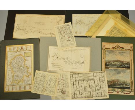 A COLLECTION OF UNFRAMED MAPS, mostly 18th and 19th Century, including 'The Continuation of The Road from London to Holyhead 