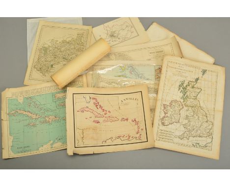 18TH/19TH AND EARLY 20TH CENTURY MAPS OF THE BRITISH ISLES AND WEST INDIES, all unframed, including 'Mappa Insularum Britanni