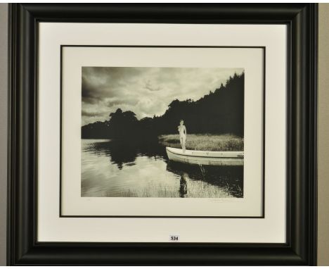 JOHN SWANNELL (BRITISH 1946) 'NUDE IN A BOAT', a limited edition print 1/295, signed lower right, with certificate, blind sta