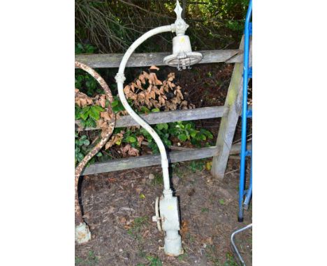 A VINTAGE CAST IRON CONTROL STREET LAMP, marked Revo, Tipton, height 153cm