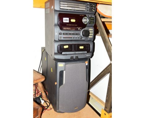A JVC COMPACT HI-FI and two speakers