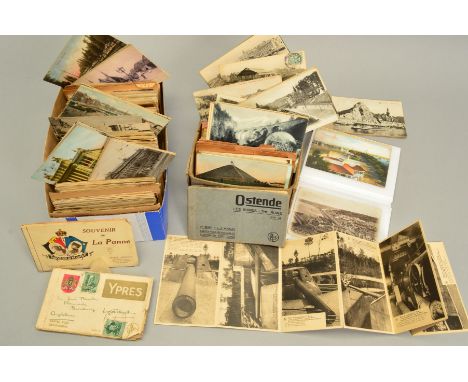 A LARGE COLLECTION OF VINTAGE CONTINENTAL POSTCARDS, from the late Victorian early Edwardian era (mainly France) and a small 