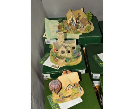 THREE BOXED LILLIPUT LANE SCULPTURES, to include limited edition 'We Plough The Fields' and 'Scatter' L2412, No 1393/2001 wit