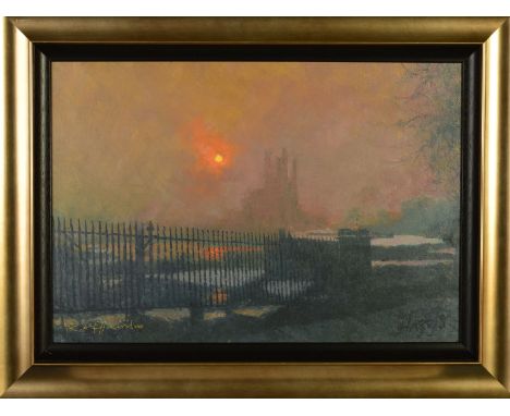 ROLF HARRIS (AUSTRALIAN 1930) 'BATTERSEA POWERSTATION IN FOG', a limited edition print 2/195, signed bottom left, with certif