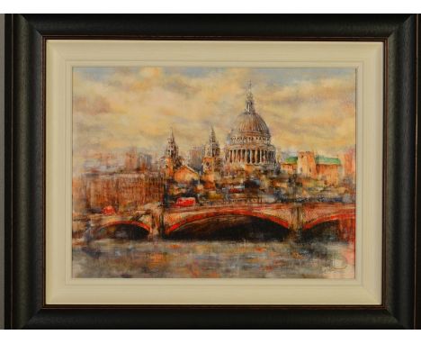 GARY BENFIELD (BRITISH 1965) 'ST PAULS', a London cityscape, limited edition print 67/195, signed bottom right, with certific
