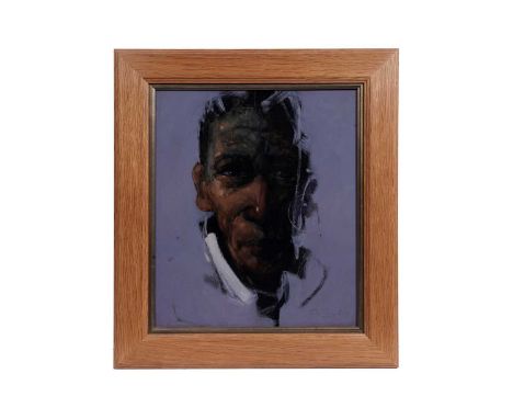 John Boyd (b.1957) Self Portrait with a Hoop Earring, signed, oil on board, 34 x 29cms, 46 x 41cms in frame.