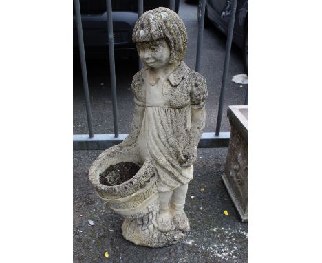 A GIRL FIGURE GARDEN PLANTER