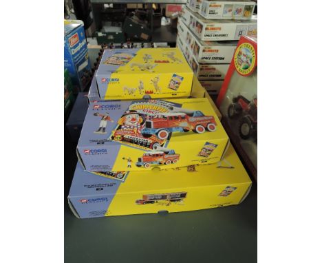 Five Corgi Classics Chipperfield Circus diecasts, 11201, 14201, 17801, 31901 and 31902, all boxed
