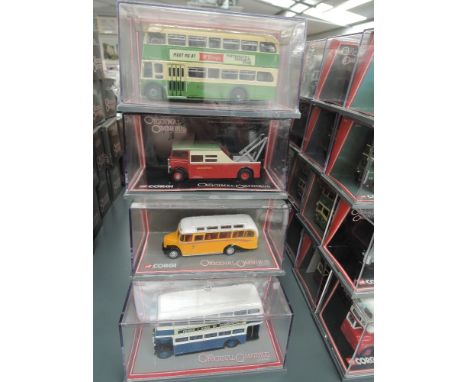 Twenty Three Corgi 1:76 scale Limited Edition Original Omnibus diecast Buses and Towing Vehicles, all in original plastic dis