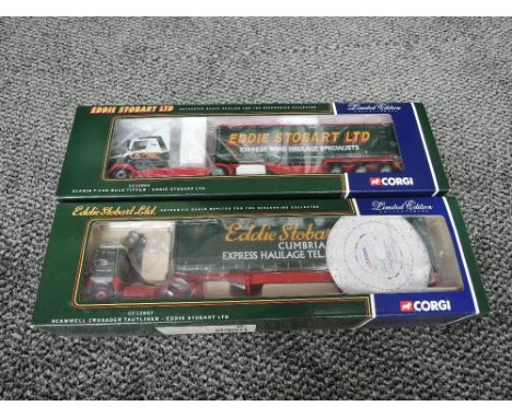 Two Corgi 1:50 scale limited Edition Eddie Stobart diecasts, CC12802 Scania T-Cab Bulk Tipper and CC12607 Scammell Crusader T