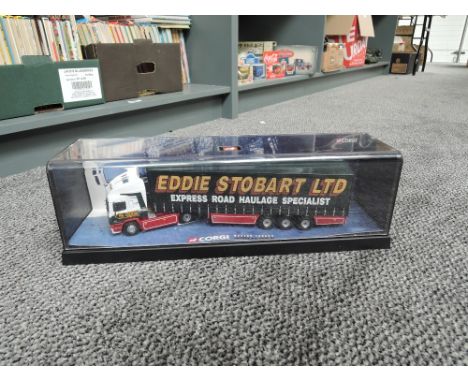 A Corgi 1:50 scale Modern Trucks Eddie Stobart diecast, 75201 ERF EC Series Curtainside, in plastic display box