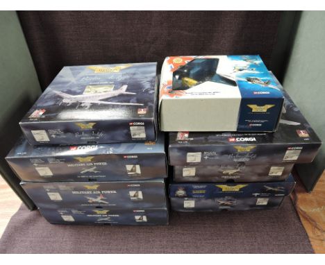 Nine Corgi Aviation Archive diecasts, 1st Issue 47101, 47111, 47301, 47403, 48404 and 48503 x2, 47304 Operation Chastise and 