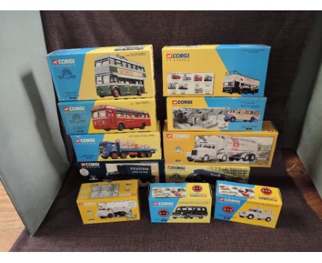 Eleven Corgi Limited Edition diecasts including Collectors Club, Classics, Building Britain etc, all boxed