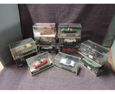 Twelve Corgi Classics Vintage Cars, 01401, 01901, 02202, 02901, 02902, 02301, 03101, 03201, 03401, 03701, 03501 and 03801 all