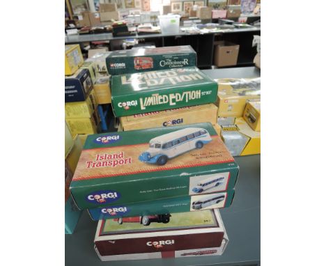 Fourteen Corgi Classic and similar diecast sets, Connoisseur Collection, Limited Edition, Island Transport etc