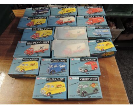 Seventeen Corgi 40th Anniversary Golden Oldies diecasts, all boxed