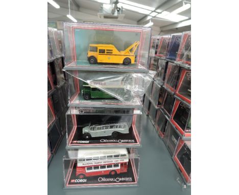 Twenty Three Corgi 1:76 scale Limited Edition Original Omnibus diecast Buses and Towing Vehicles, all in original plastic dis