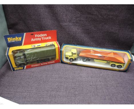 A Corgi Major diecast, 1102 Crane Fruehauf Bottom Dumper with Berliet Cab Unit and a Dinky diecast, 668 Foden Army Truck, bot