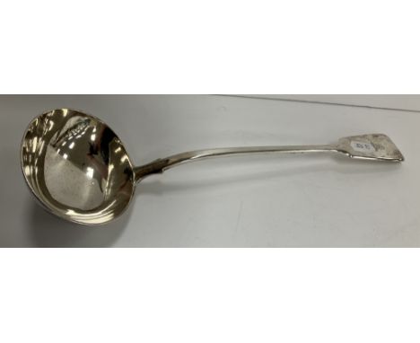 A Victorian silver "Fiddle" pattern soup ladle (by George W Adams for Chawner & Co, London 1877) 33.7 cm long, 9.12 oz
