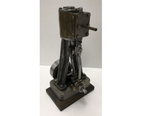 A Stuart Turner type vertical stationary engine, V shaped frame 27 cm high