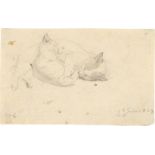 Otto Speckter. Vier Katzenstudien / „Drei Kinderstudien“ (Speckter…. Um 1824 / Um 1855 (+ 1 Beigabe)