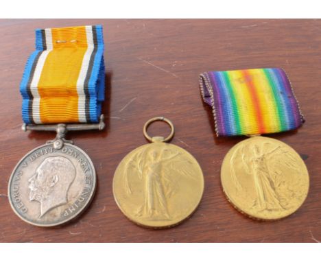 Three First War medals: The British War Medal to  17317 PTE. J.W. WHEATLEY. LINC. R. The Victory Medal to 3104 PTE. E. WILLIA