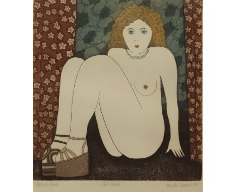 Martin Leman RBA, RWS (British, b.1934) 'Odd Shoes' coloured etching, artist's proof, signed and titled in pencil 10 3/8 x 9½