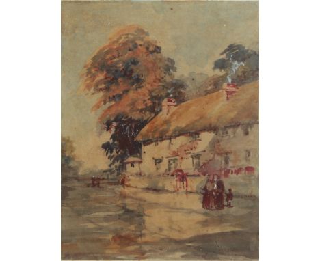 Raymond Berrow (first half 20th century) 'Sussex Cottages' watercolour, varnished with gum arabic, signed to mount, inscribed