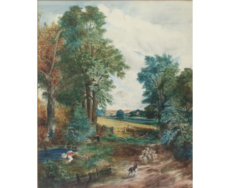 W. Taylor (first half 20th century) Sheep droving on a country lane watercolour, signed lower right 20½ x 17 1/8in (52 x 43.5