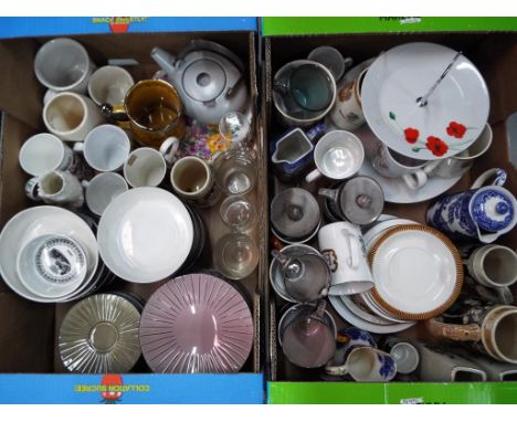 A mixed lot of ceramics and glassware to include German ceramics, Asian ceramics, Poole pottery, Coalport and similar (2)