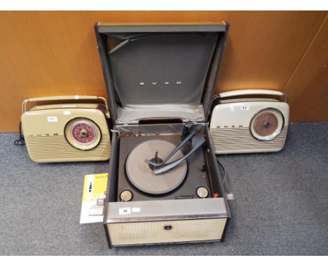 A Bush turntable / record player serial No. 522 and two further Bush radios (3)