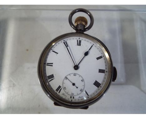 A gentlemans silver cased push button quarter repeating pocket watch, the cased marked 925, makers stamp GS, looks to be Shef