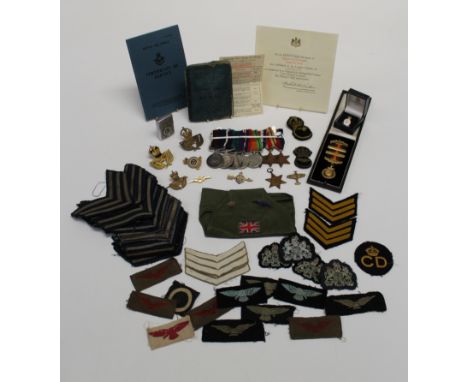 A group of eight WWII to MHD Chapple RAF 1939-45 Star, Africa Star, France and Germany Star and Defence Medal. War medal with