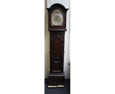 An eight day all metal cased longcased clock by James Delance of Downtown circa 1730. Five pillar movement striking upon a be