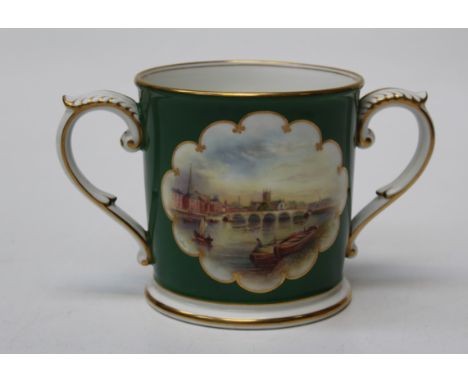 An early 20th century Royal Worcester presentation loving cup, the '1911 President's Prize' awarded by the Worcester City Bow