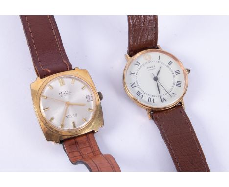 Two vintage gent's watches to include a Timex quartz &amp; a MuDu automatic incabloc, (2).