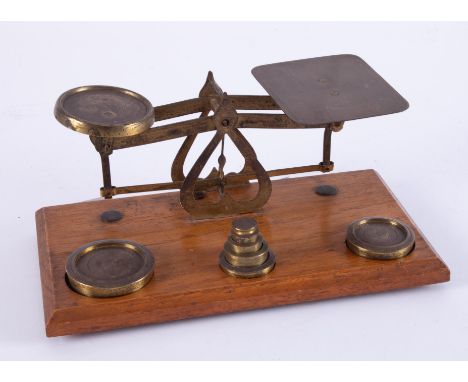 A vintage set of Post Office scales and weights.