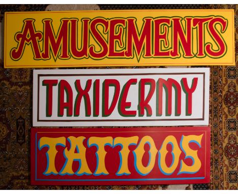 An original signwriters sign, hand painted in oil based enamel paint, the base colours mainly in oil based gloss on wood to i