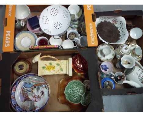 A mixed to include ceramics, comprising Noritake, Johnson Brothers, glassware, metalware, barometer and similar. [3]